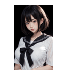 暗いセーラー服の女の子（個別スタンプ：25）