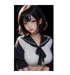 暗いセーラー服の女の子（個別スタンプ：27）