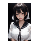 暗いセーラー服の女の子（個別スタンプ：28）