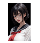 暗いセーラー服の女の子（個別スタンプ：31）