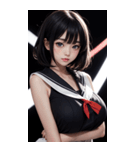 暗いセーラー服の女の子（個別スタンプ：33）