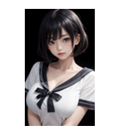 暗いセーラー服の女の子（個別スタンプ：35）