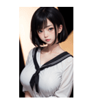 暗いセーラー服の女の子（個別スタンプ：36）