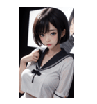 暗いセーラー服の女の子（個別スタンプ：39）