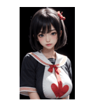 暗いセーラー服の女の子（個別スタンプ：40）