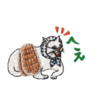 にゃん吉ドーナツ刺繍のスタンプ パート2（個別スタンプ：6）