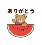 推し色テディベアの夏【紫】（個別スタンプ：5）