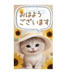 スコティッシュ猫 吹き出し 夏 BIG 敬語（個別スタンプ：1）