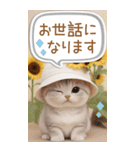 スコティッシュ猫 吹き出し 夏 BIG 敬語（個別スタンプ：8）