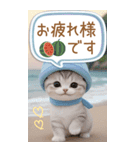 スコティッシュ猫 吹き出し 夏 BIG 敬語（個別スタンプ：9）