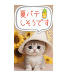 スコティッシュ猫 吹き出し 夏 BIG 敬語（個別スタンプ：18）