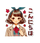 オシャレな夏のレトロモダンガール（個別スタンプ：2）