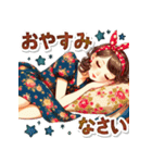 オシャレな夏のレトロモダンガール（個別スタンプ：10）