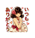 オシャレな夏のレトロモダンガール（個別スタンプ：13）