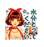 オシャレな夏のレトロモダンガール（個別スタンプ：25）