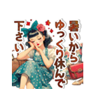 オシャレな夏のレトロモダンガール（個別スタンプ：30）