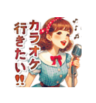 オシャレな夏のレトロモダンガール（個別スタンプ：36）
