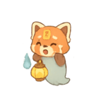 幽霊レッサーパンダ灯籠遊び（個別スタンプ：12）