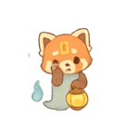 幽霊レッサーパンダ灯籠遊び（個別スタンプ：22）