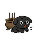 こわがり黒犬のおばけパトロール（個別スタンプ：3）