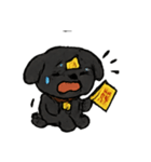 こわがり黒犬のおばけパトロール（個別スタンプ：16）