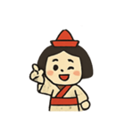 紙人形の精霊メッセンジャー行進（個別スタンプ：6）