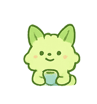 抹茶雲きつね雨の日まったり（個別スタンプ：1）