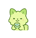 抹茶雲きつね雨の日まったり（個別スタンプ：11）
