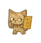 紙ねこおばけの七月おさんぽ（個別スタンプ：3）