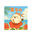 ふわもこシマエナガ♡夏バージョンなの（個別スタンプ：3）