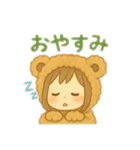 熊の着ぐるみ女の子2人 日本語（個別スタンプ：17）