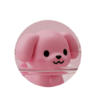 ピンクの犬カプセルトイ（個別スタンプ：1）
