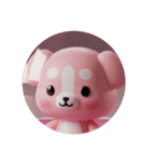 ピンクの犬カプセルトイ（個別スタンプ：2）
