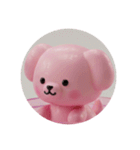 ピンクの犬カプセルトイ（個別スタンプ：3）