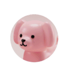 ピンクの犬カプセルトイ（個別スタンプ：4）