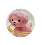 ピンクの犬カプセルトイ（個別スタンプ：6）