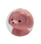ピンクの犬カプセルトイ（個別スタンプ：8）