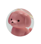 ピンクの犬カプセルトイ（個別スタンプ：11）