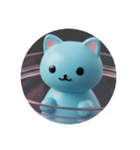 水色のネコリスネズミカプセルトイ（個別スタンプ：1）