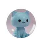 水色のネコリスネズミカプセルトイ（個別スタンプ：2）