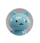 水色のネコリスネズミカプセルトイ（個別スタンプ：3）