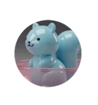 水色のネコリスネズミカプセルトイ（個別スタンプ：5）