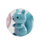水色のネコリスネズミカプセルトイ（個別スタンプ：9）
