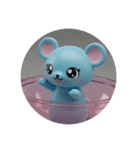 水色のネコリスネズミカプセルトイ（個別スタンプ：13）