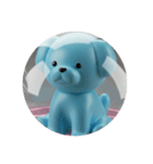 水色の犬猫カプセルトイ（個別スタンプ：4）