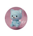 水色の犬猫カプセルトイ（個別スタンプ：9）