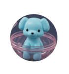 水色の犬猫カプセルトイ（個別スタンプ：11）