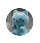 水色の犬猫カプセルトイ（個別スタンプ：12）