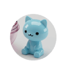 水色の犬猫カプセルトイ（個別スタンプ：13）