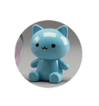 水色の犬猫カプセルトイ（個別スタンプ：14）